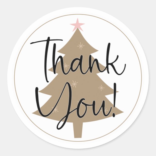 Stickers emballage de Noël, Stickers Merci (Devant)