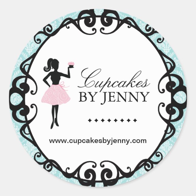 Stickers Emballage Silhouette Cupcake (Devant)