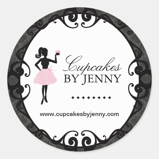 Stickers Emballage Silhouette Cupcake (Devant)