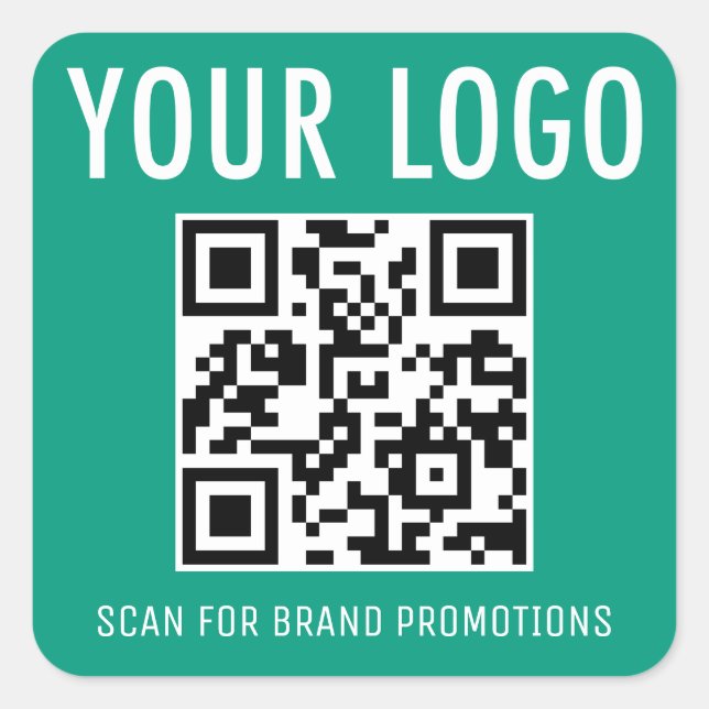 Stickers Emerald Green QR Code Société Logo Carré (Devant)