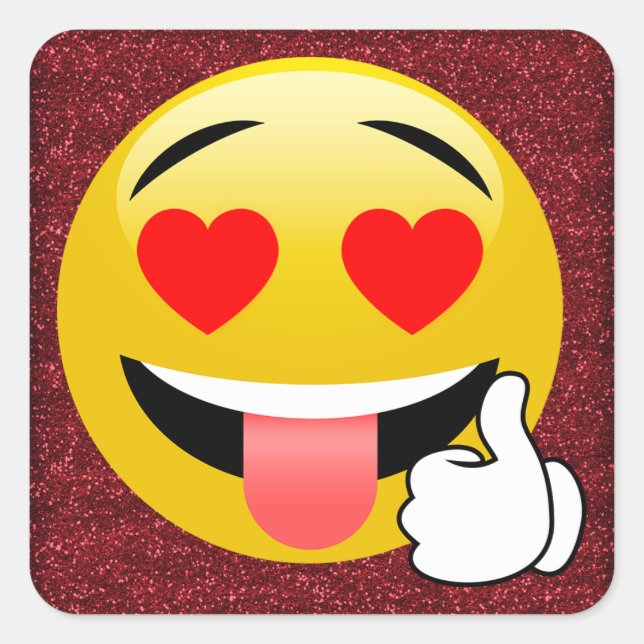 Stickers Emoji au coeur de la Glitterie Rouge (Devant)