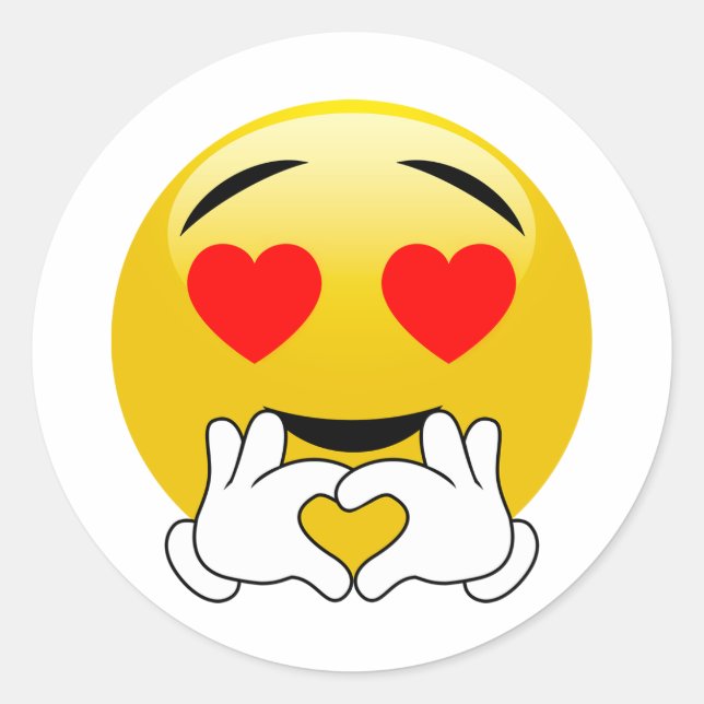 Stickers Emoji Coeur Mains D'Amour (Devant)