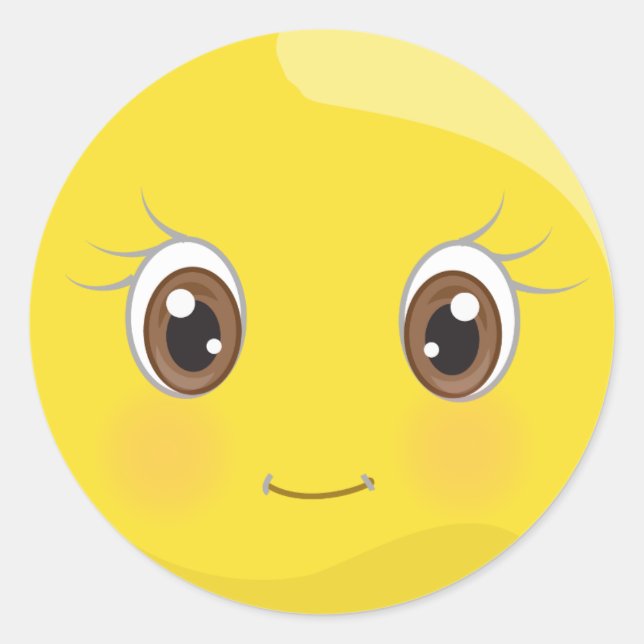 Stickers Emoji Cute Avec Eyelashes (Devant)