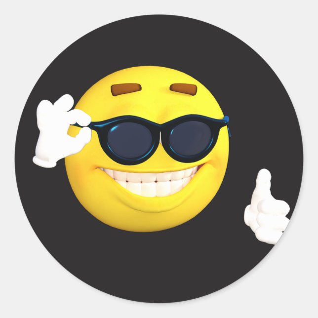 Stickers Emoji face "pouces vers le haut" (Devant)