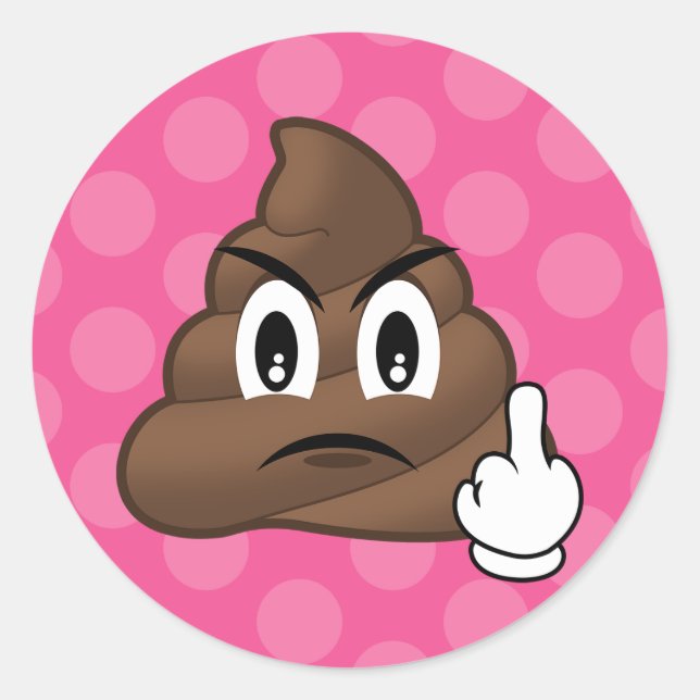 Stickers Emoji Poop À petits pois Rose (Devant)