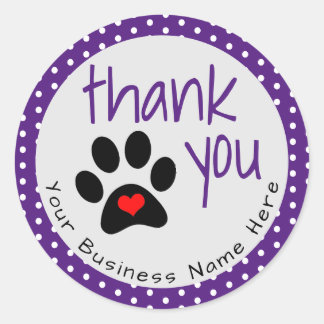 Stickers Empreinte de patte de chien pourpre Cutom
