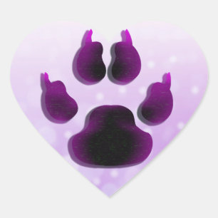 Stickers Empreinte de patte pourpre de chien canin
