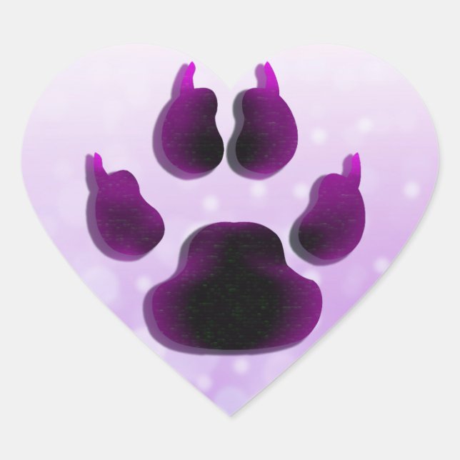 Stickers Empreinte de patte pourpre de chien canin (Devant)