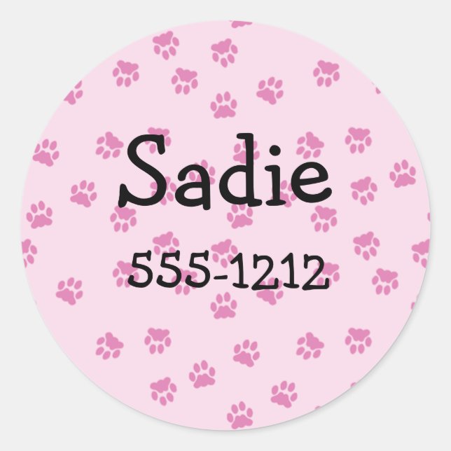 Stickers Empreintes de pattes roses (#LABL 019) (Devant)
