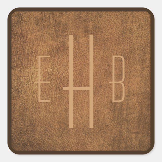 Stickers en cuir monogramme personnalisé (Devant)