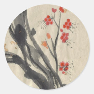 Stickers en fleurs de prun rouge