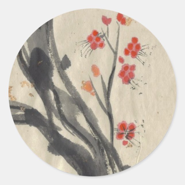 Stickers en fleurs de prun rouge (Devant)