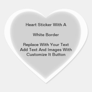 Stickers En Forme De Coeur Avec Bordure Blanche En