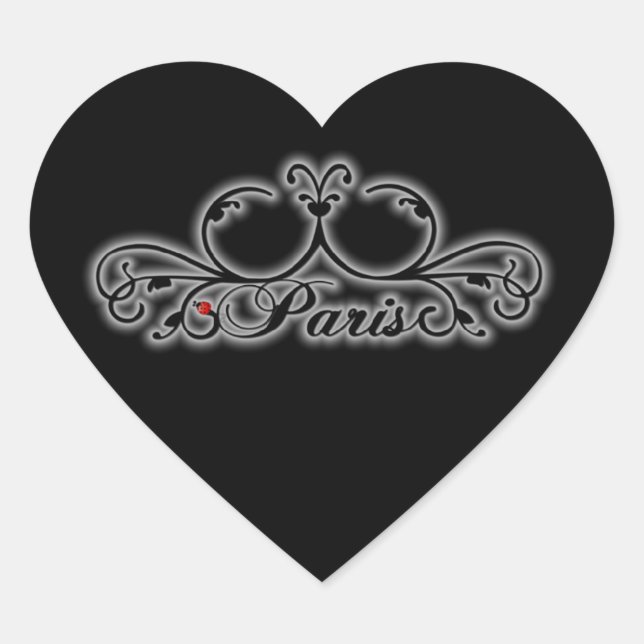 Stickers en forme de coeur de Paris (Devant)