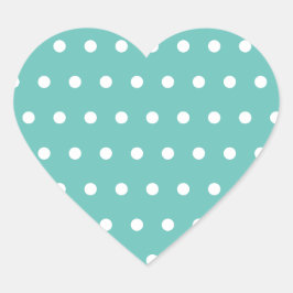 Stickers en forme de coeur de pois (Aqua & White)