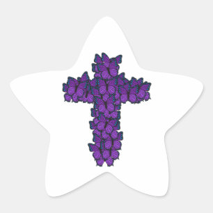 Stickers en forme d'étoile papillon violet