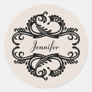 Stickers en soie chic en ébène