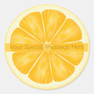Stickers en tranche orange personnalisée