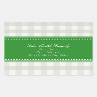 Stickers En vichy d'adresses vert et gris