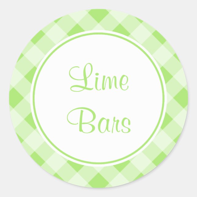 Stickers En vichy Lime personnalisés (Devant)