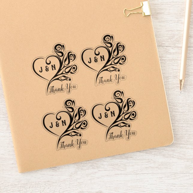 Stickers en vinyle clair de Merci personnalisé (Carnet)