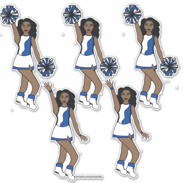 Stickers en vinyle cousu sur mesure 14" x 14" Bleu (Devant)