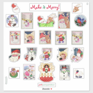 Stickers en vinyle de Joyeux Noël Coupé sur mesure