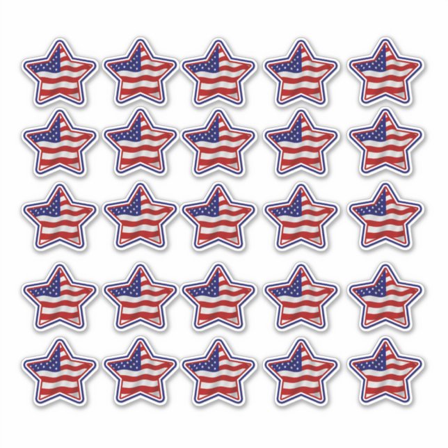 Stickers en vinyle en forme d'étoile du drapeau am (Devant)