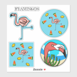 Stickers en vinyle Flamant rose rose