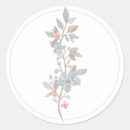 Stickers Enveloppe Bleue Botanique