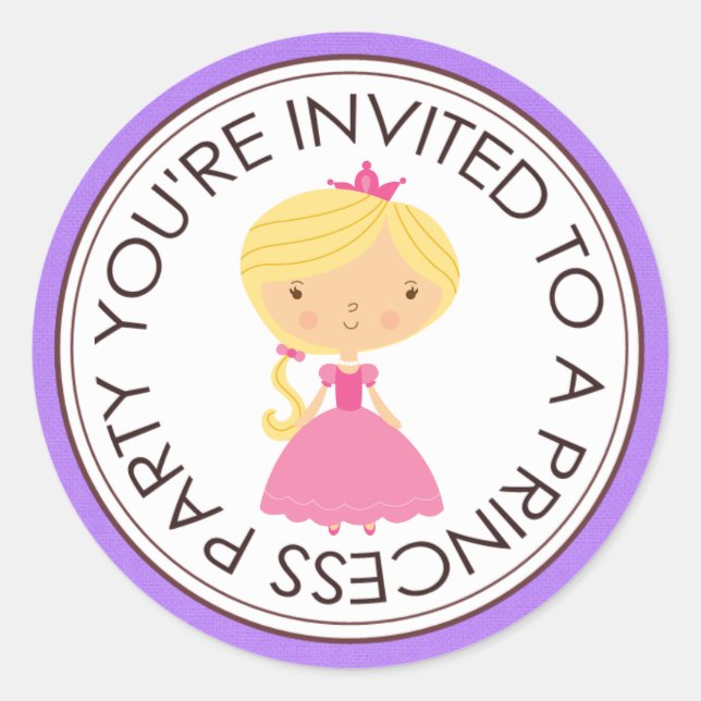 Stickers Enveloppe Correspondante Princess Party (Devant)
