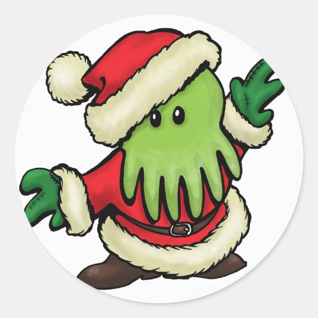 Stickers Enveloppe Cthulhu Claus (Devant)