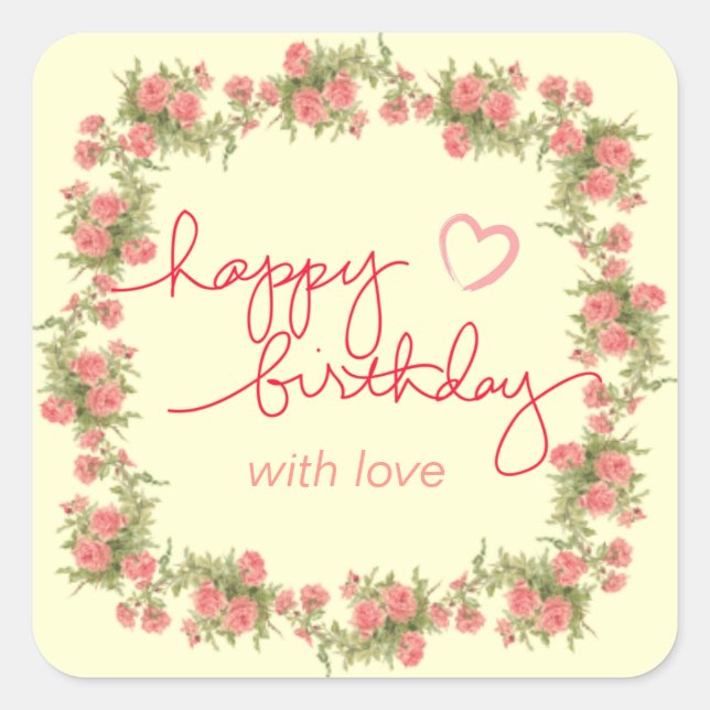 Stickers Enveloppe d'anniversaire pour Rose de thé (Devant)