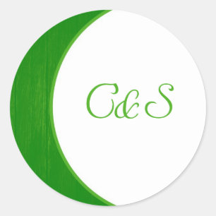 Stickers Enveloppe de grains de bois vert/blanc