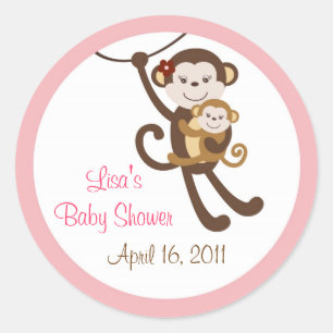 Stickers Enveloppe de la jungle de singe Girl Baby