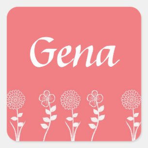 Stickers Enveloppe Florale de Pêche personnalisée