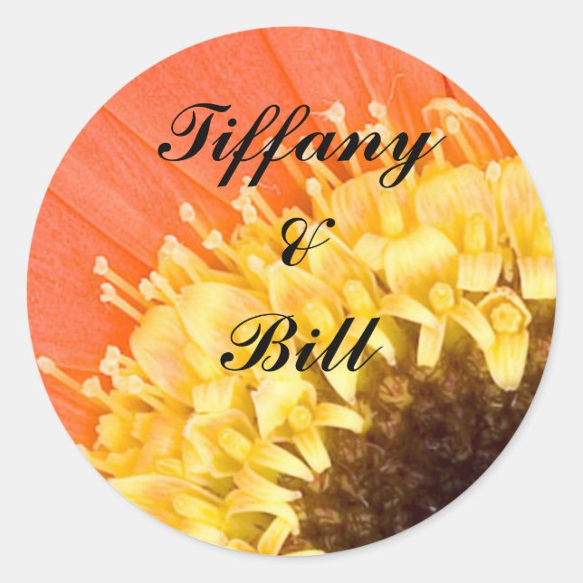 stickers enveloppe florale mariage (Devant)