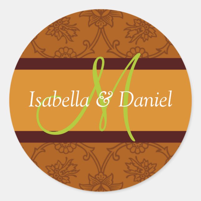 Stickers Enveloppe M Monogramme Lettre (Devant)