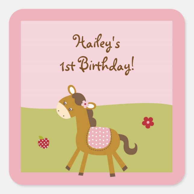 Stickers Enveloppe pour animaux de ferme roses (Devant)
