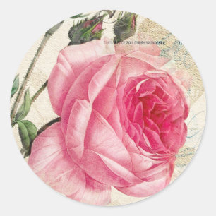 Stickers Enveloppe rose Redoute