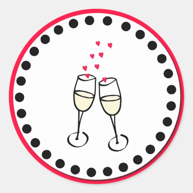 Stickers Enveloppe Toast mariage (Devant)