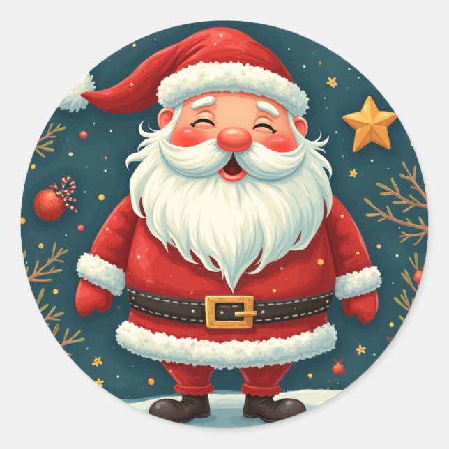 Stickers Enveloppement Cadeau Père Noël de Noël (Devant)