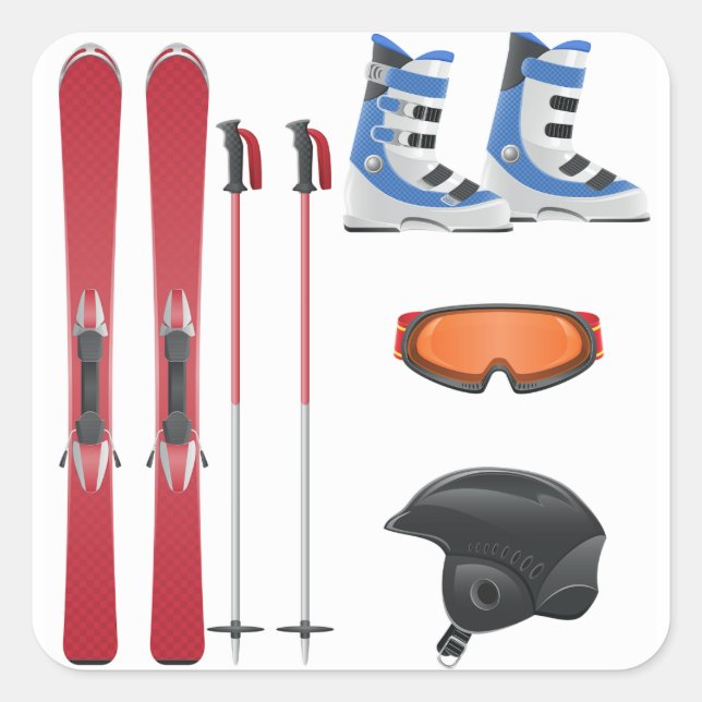Stickers équipement de ski (Devant)