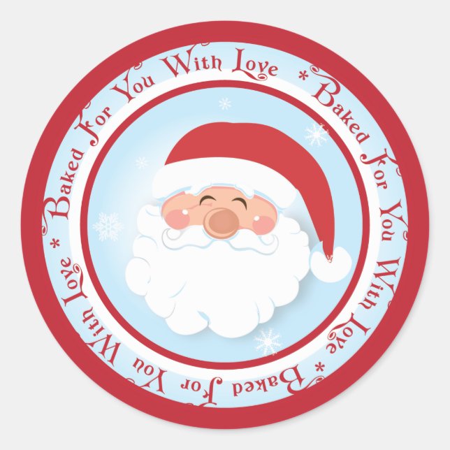 Stickers étiquette à pâtisserie Père Noël de Noël (Devant)