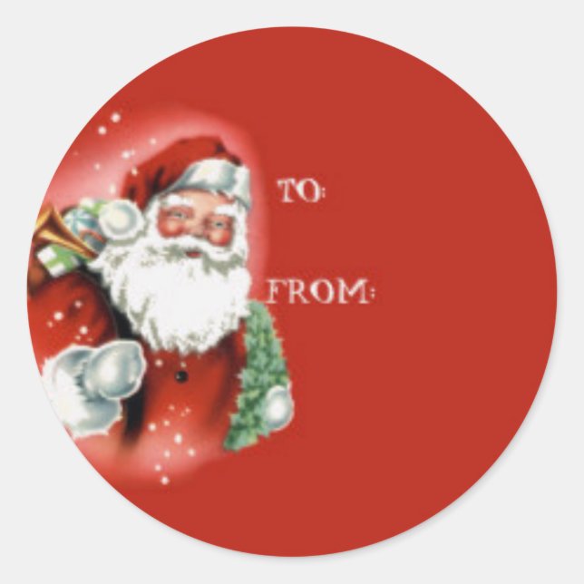 Stickers étiquette cadeau avec le Père Noël (Devant)