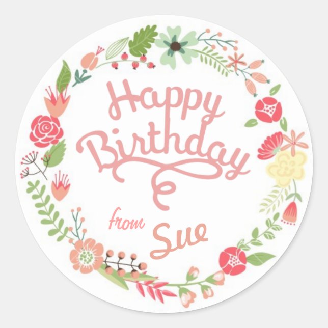 Stickers étiquette cadeau d'anniversaire personnal (Devant)