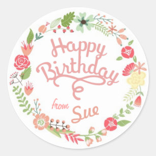Stickers étiquette cadeau d'anniversaire personnal