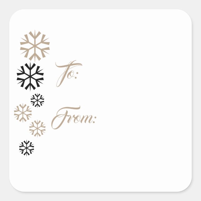 Stickers étiquette cadeau de flocon de neige (Devant)
