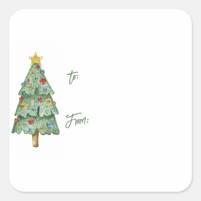 Stickers étiquette cadeau de l'arbre de Noël (Devant)