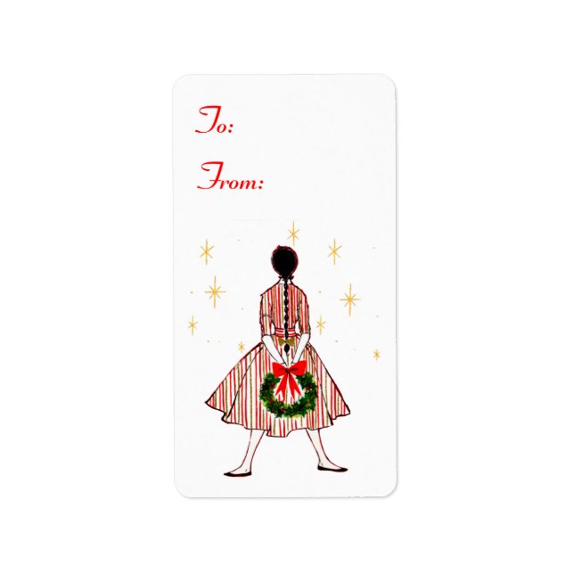 Stickers étiquette cadeau de Noël fille les années (Devant)
